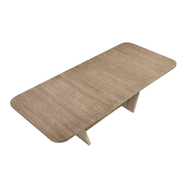 English Elm Beautiful Oak Veneer Extendable Dining Table Seats 8 Transitional Farmhouse Style B011S02581
