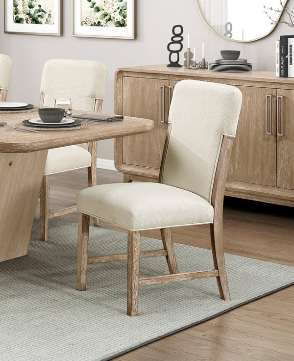 English Elm Beautiful Oak Veneer Extendable Dining Set Seven Piece Chenille Chairs Modern Farmhouse B011S02583