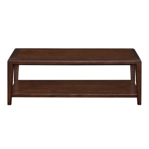 English Elm 3Pc Walnut Veneer Living Room Set with Brass Pulls Open Shelves Mid-Century Modern Style B011S02586