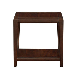 English Elm 3Pc Walnut Veneer Living Room Set with Brass Pulls Open Shelves Mid-Century Modern Style B011S02586