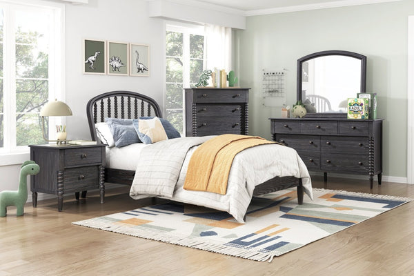 English Elm Elegant Spindle Arch Twin Platform Bed Espresso Wood Jenny Lind Farmhouse Frame B011S02587
