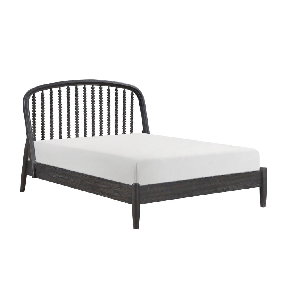 English Elm Elegant Espresso Platform Full Bed Spindle Headboard Farmhouse Wooden Frame B011S02588