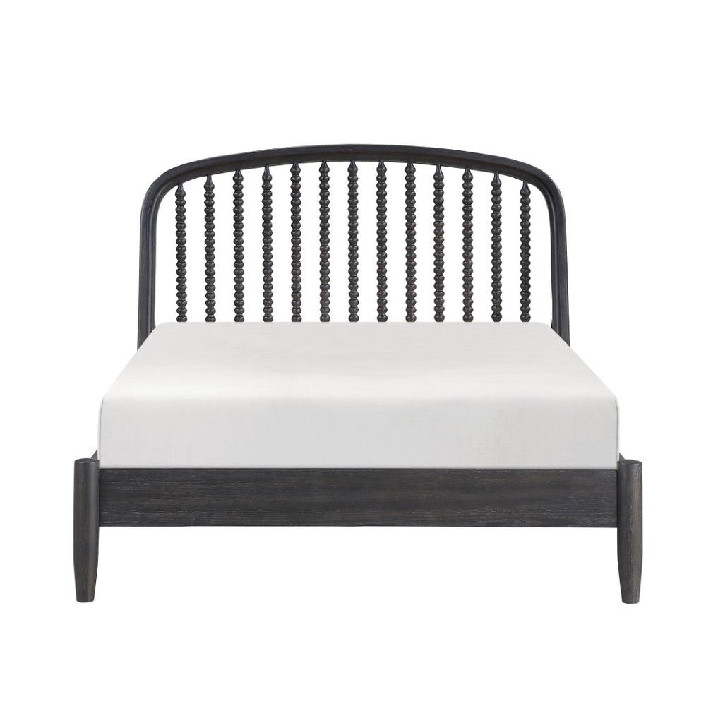 English Elm Elegant Espresso Platform Full Bed Spindle Headboard Farmhouse Wooden Frame B011S02588