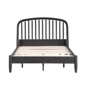 English Elm Elegant Espresso Platform Full Bed Spindle Headboard Farmhouse Wooden Frame B011S02588