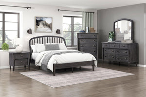 English Elm Elegant Espresso Platform Full Bed Spindle Headboard Farmhouse Wooden Frame B011S02588