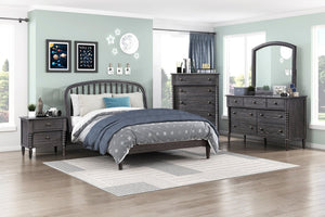English Elm Elegant Espresso Platform Full Bed Spindle Headboard Farmhouse Wooden Frame B011S02588