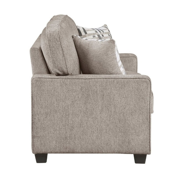 English Elm Contemporary Three Piece Living Room Set with Chenille Upholstery and Pocket Coil Support Taupe B011S02595