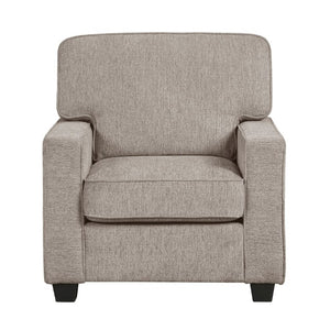 English Elm Contemporary Three Piece Living Room Set with Chenille Upholstery and Pocket Coil Support Taupe B011S02595