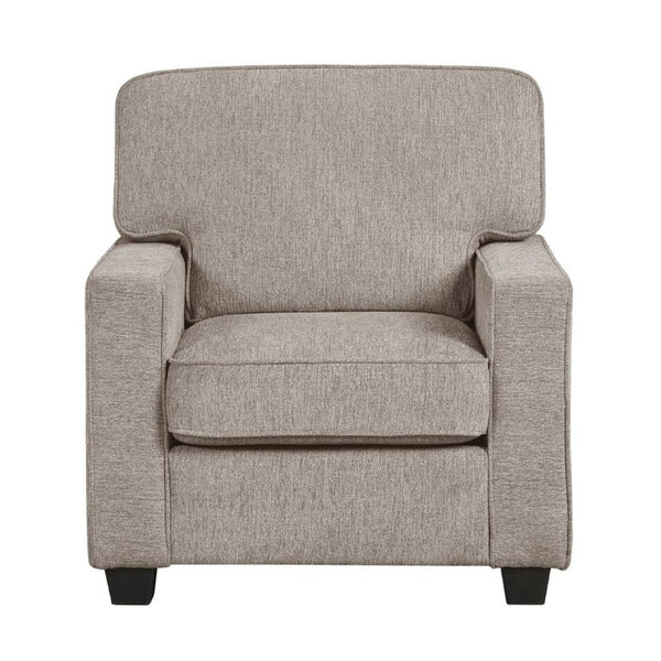 English Elm Contemporary Three Piece Living Room Set with Chenille Upholstery and Pocket Coil Support Taupe B011S02595