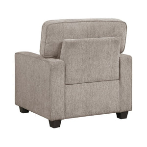 English Elm Contemporary Three Piece Living Room Set with Chenille Upholstery and Pocket Coil Support Taupe B011S02595