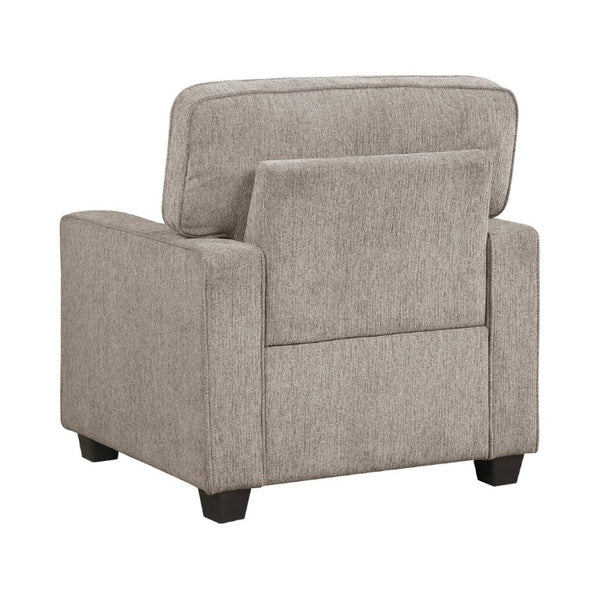 English Elm Contemporary Three Piece Living Room Set with Chenille Upholstery and Pocket Coil Support Taupe B011S02595