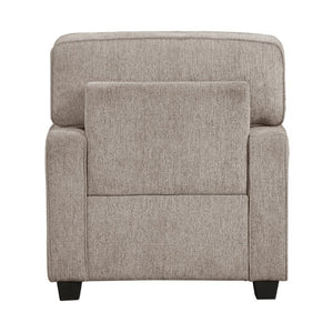 English Elm Contemporary Three Piece Living Room Set with Chenille Upholstery and Pocket Coil Support Taupe B011S02595