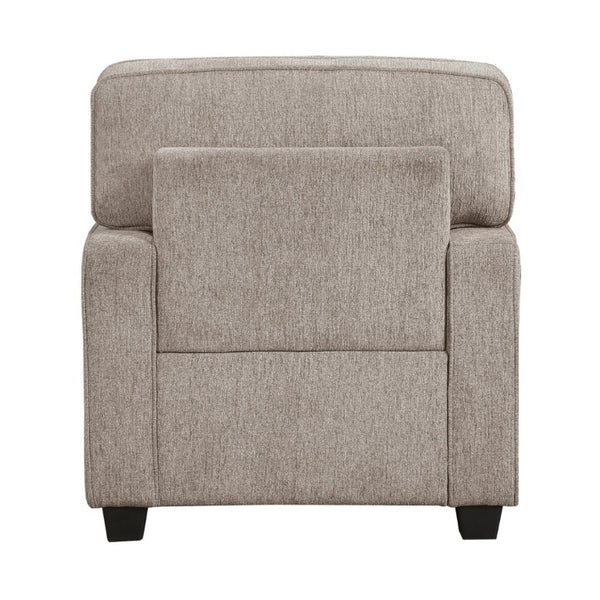 English Elm Contemporary Three Piece Living Room Set with Chenille Upholstery and Pocket Coil Support Taupe B011S02595