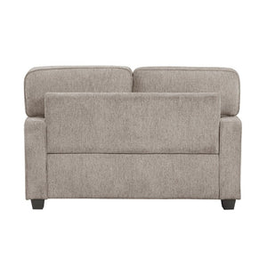English Elm Contemporary Three Piece Living Room Set with Chenille Upholstery and Pocket Coil Support Taupe B011S02595
