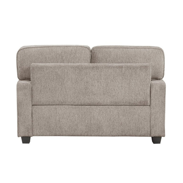 English Elm Contemporary Three Piece Living Room Set with Chenille Upholstery and Pocket Coil Support Taupe B011S02595