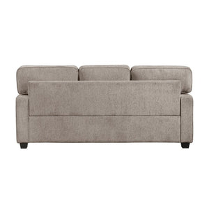 English Elm Contemporary Three Piece Living Room Set with Chenille Upholstery and Pocket Coil Support Taupe B011S02595