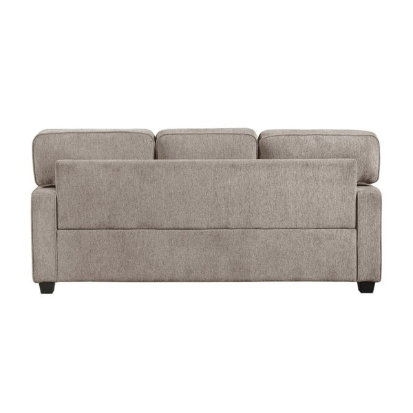 English Elm Contemporary Three Piece Living Room Set with Chenille Upholstery and Pocket Coil Support Taupe B011S02595