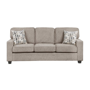English Elm Contemporary Three Piece Living Room Set with Chenille Upholstery and Pocket Coil Support Taupe B011S02595
