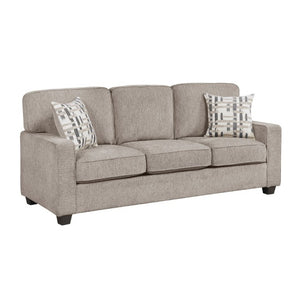 English Elm Contemporary Three Piece Living Room Set with Chenille Upholstery and Pocket Coil Support Taupe B011S02595