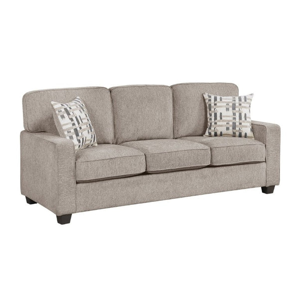 English Elm Contemporary Three Piece Living Room Set with Chenille Upholstery and Pocket Coil Support Taupe B011S02595