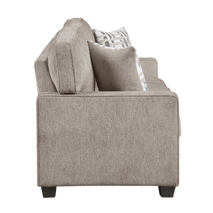 English Elm Contemporary Three Piece Living Room Set with Chenille Upholstery and Pocket Coil Support Taupe B011S02595