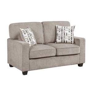 English Elm Contemporary Three Piece Living Room Set with Chenille Upholstery and Pocket Coil Support Taupe B011S02595