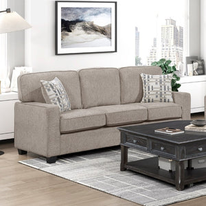 English Elm Contemporary Chenille Sofa and Loveseat Set with Pocket Coil Support for Living Rooms Taupe B011S02596