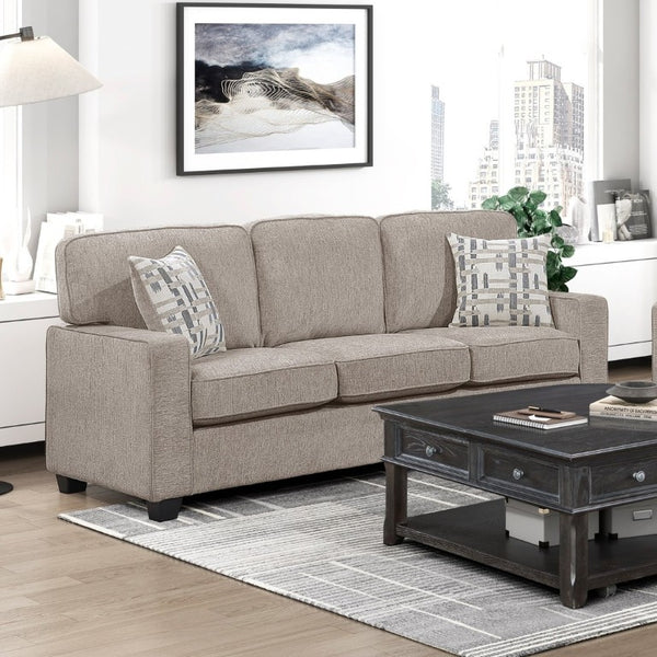 English Elm Contemporary Chenille Sofa and Loveseat Set with Pocket Coil Support for Living Rooms Taupe B011S02596