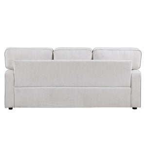 English Elm Contemporary Chenille Sofa and Loveseat Set with Pocket Coil Support for Living Rooms Beige B011S02597