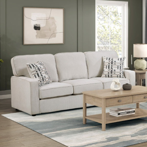 English Elm Contemporary Chenille Sofa and Loveseat Set with Pocket Coil Support for Living Rooms Beige B011S02597