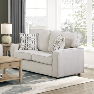 English Elm Contemporary Chenille Sofa and Loveseat Set with Pocket Coil Support for Living Rooms Beige B011S02597