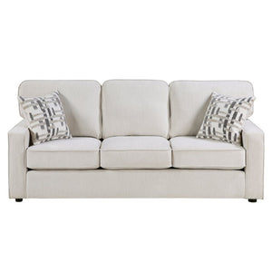English Elm Contemporary Chenille Sofa and Loveseat Set with Pocket Coil Support for Living Rooms Beige B011S02597