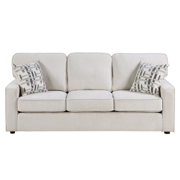 English Elm Contemporary Chenille Sofa and Loveseat Set with Pocket Coil Support for Living Rooms Beige B011S02597