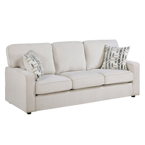 English Elm Contemporary Chenille Sofa and Loveseat Set with Pocket Coil Support for Living Rooms Beige B011S02597