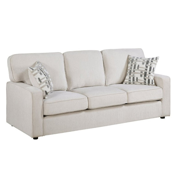 English Elm Contemporary Chenille Sofa and Loveseat Set with Pocket Coil Support for Living Rooms Beige B011S02597