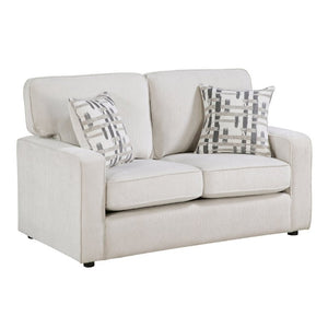 English Elm Contemporary Chenille Sofa and Loveseat Set with Pocket Coil Support for Living Rooms Beige B011S02597