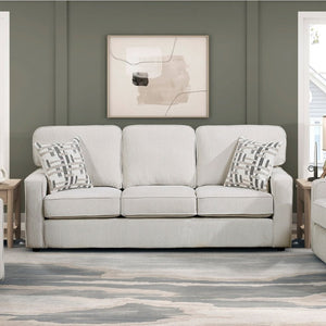 English Elm Contemporary Three Piece Living Room Set with Chenille Upholstery and Pocket Coil Support Beige B011S02598