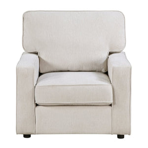 English Elm Contemporary Three Piece Living Room Set with Chenille Upholstery and Pocket Coil Support Beige B011S02598