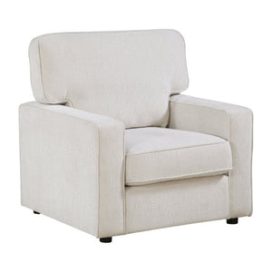English Elm Contemporary Three Piece Living Room Set with Chenille Upholstery and Pocket Coil Support Beige B011S02598