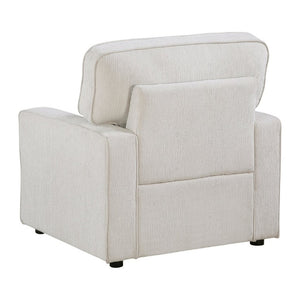English Elm Contemporary Three Piece Living Room Set with Chenille Upholstery and Pocket Coil Support Beige B011S02598