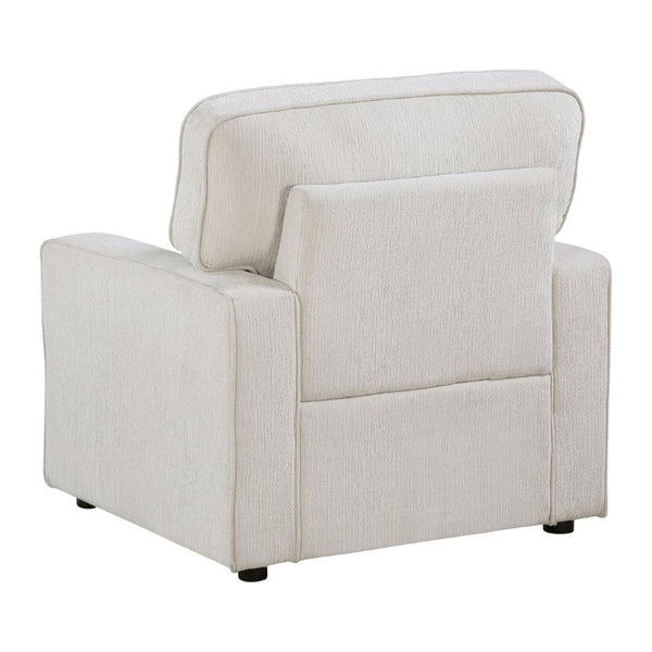 English Elm Contemporary Three Piece Living Room Set with Chenille Upholstery and Pocket Coil Support Beige B011S02598