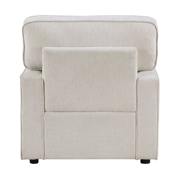 English Elm Contemporary Three Piece Living Room Set with Chenille Upholstery and Pocket Coil Support Beige B011S02598