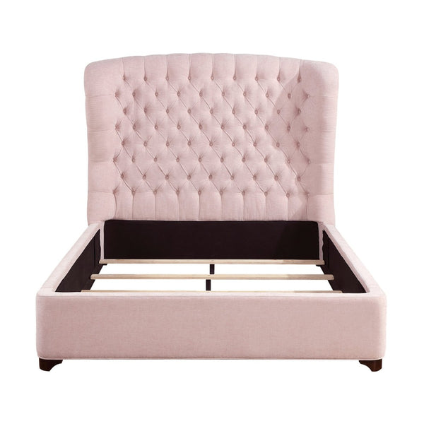 English Elm Beautiful Chenille Wingback Full Bed Tufted Glam Upholstered Frame for Bedroom B011S02605
