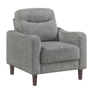 English Elm Modern Mid-Century Chenille Sofa Loveseat Chair Set with Pocket Coil Wood Frame Gray B011S02606