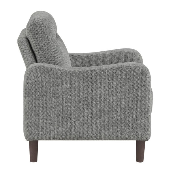 English Elm Modern Mid-Century Chenille Sofa Loveseat Chair Set with Pocket Coil Wood Frame Gray B011S02606