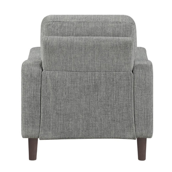 English Elm Modern Mid-Century Chenille Sofa Loveseat Chair Set with Pocket Coil Wood Frame Gray B011S02606