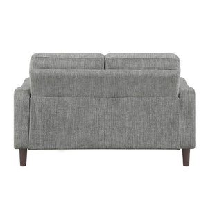 English Elm Modern Mid-Century Chenille Sofa Loveseat Chair Set with Pocket Coil Wood Frame Gray B011S02606
