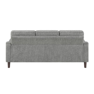 English Elm Modern Mid-Century Chenille Sofa Loveseat Chair Set with Pocket Coil Wood Frame Gray B011S02606