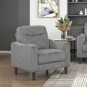 English Elm Modern Mid-Century Chenille Sofa Loveseat Chair Set with Pocket Coil Wood Frame Gray B011S02606