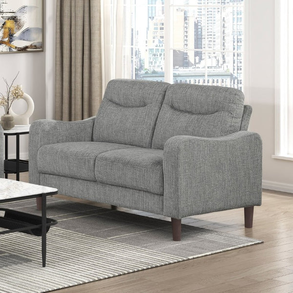 English Elm Modern Mid-Century Chenille Sofa Loveseat Chair Set with Pocket Coil Wood Frame Gray B011S02606